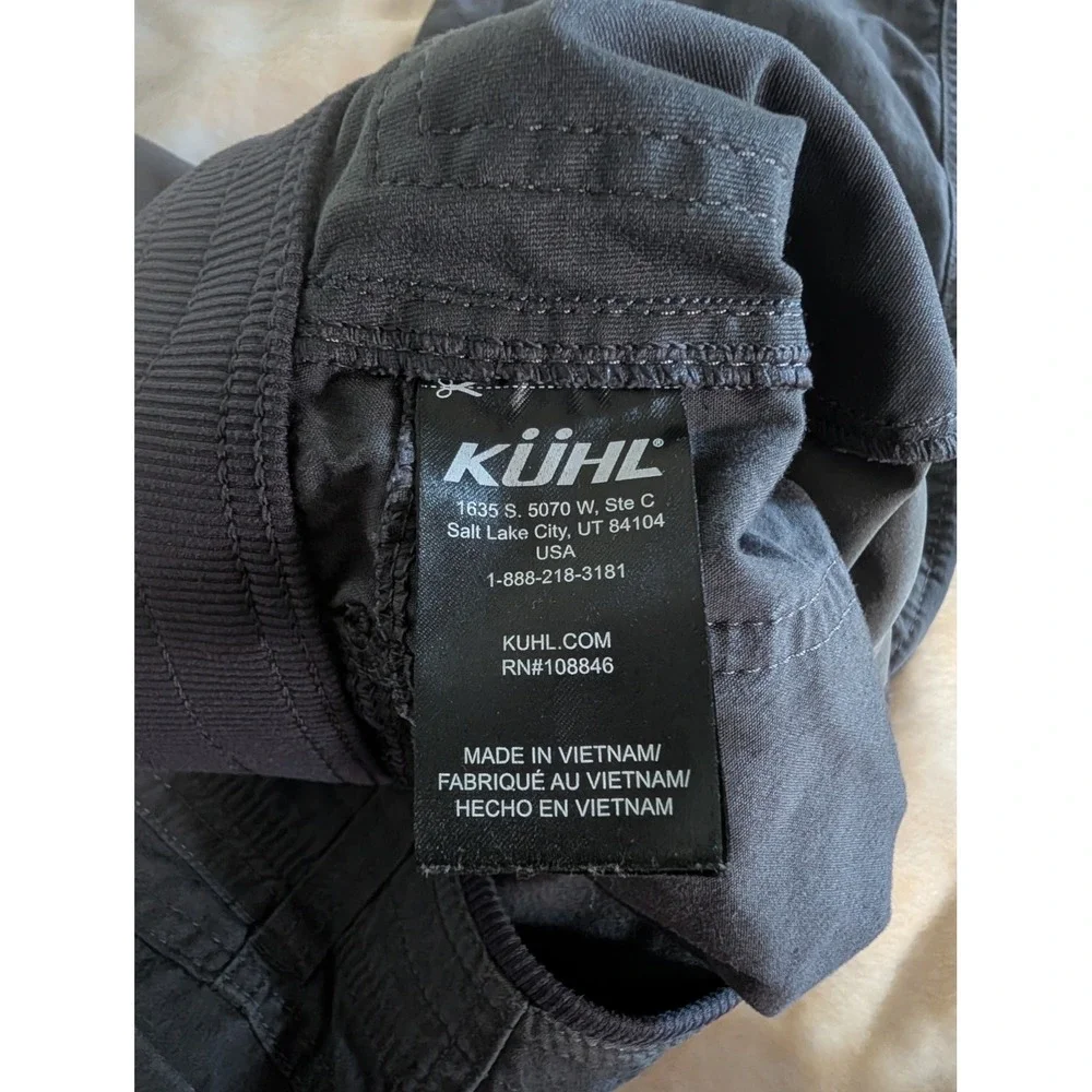 Kuhl Free Ryde Mens 36x32 Gray Technical Hiking Pants Style 5370 Articulated Kne
